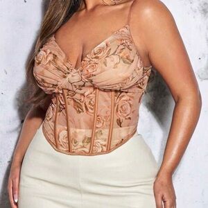 SHEIN BAE Plus Floral Print Bustier Cami Top
